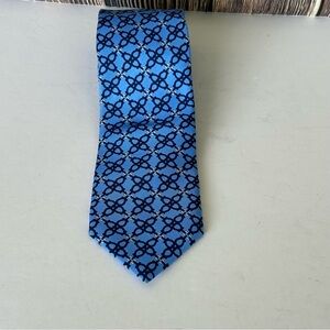 Brooks Brothers 100% Silk Tie Geometric Blue